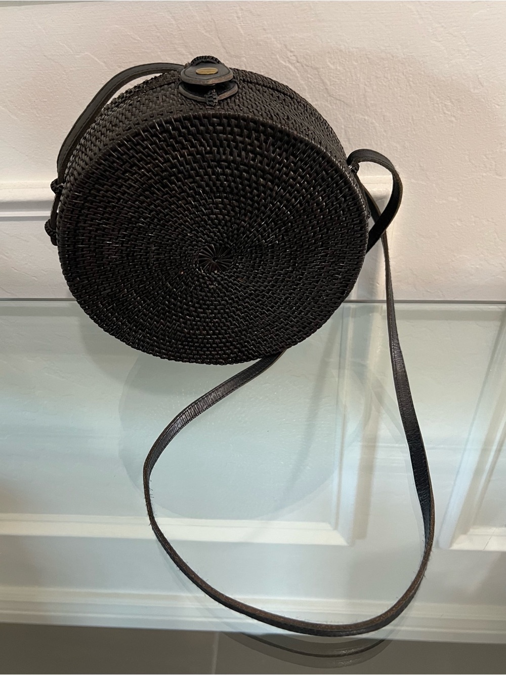 Koret Circle Round Rattan Crossbody Bag